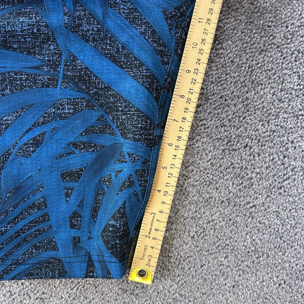 Da Hui Mens Blue Palm Print Board Shorts Swim Trunks Size 40 Pockets Hawaiian